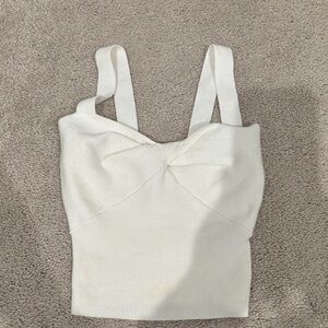 Abercrombie & Fitch cream crop tank top